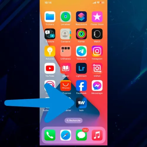 L'icône de l'application 1Win sera visible sur l'écran d'accueil.