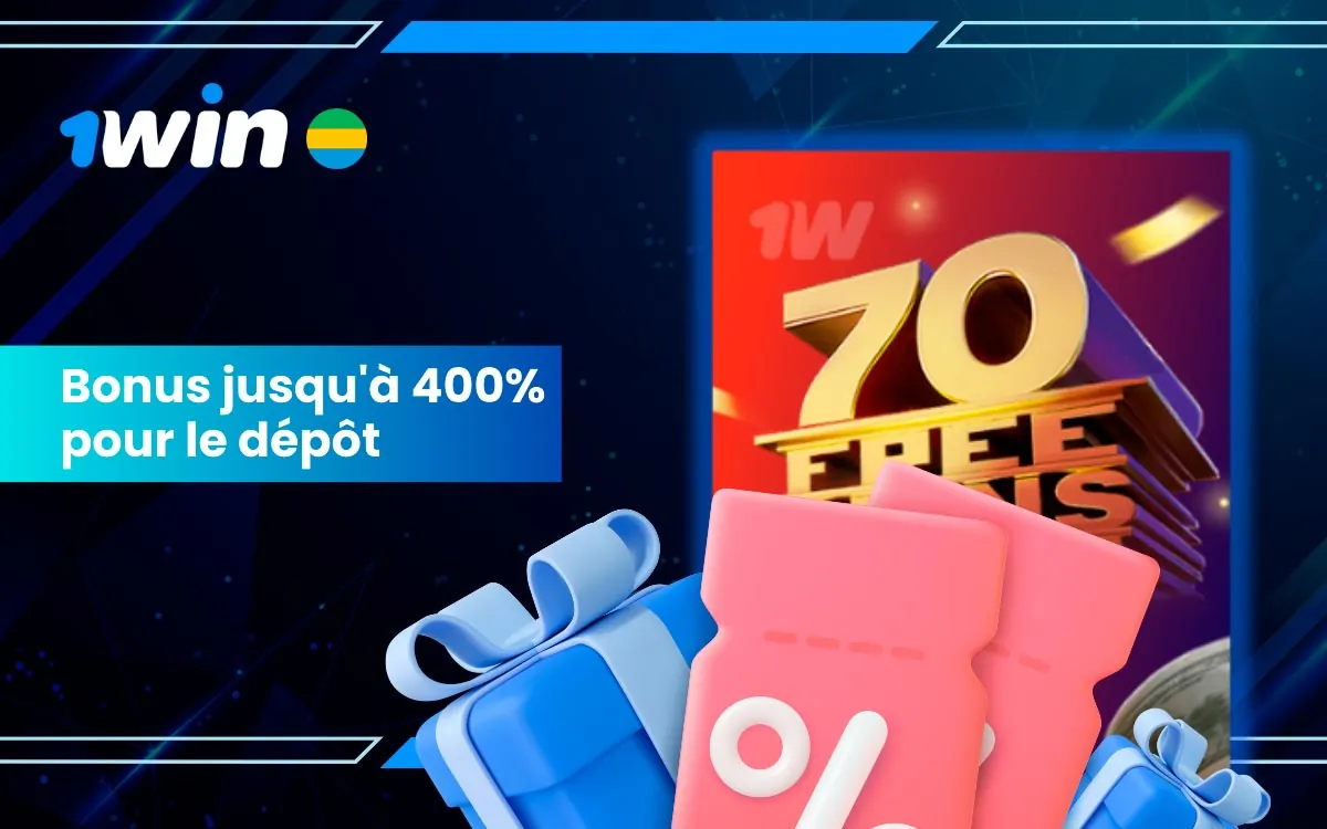 Bonus après inscription 1Win - Profitez d'un bonus pouvant atteindre 400% sur votre premier dépôt.