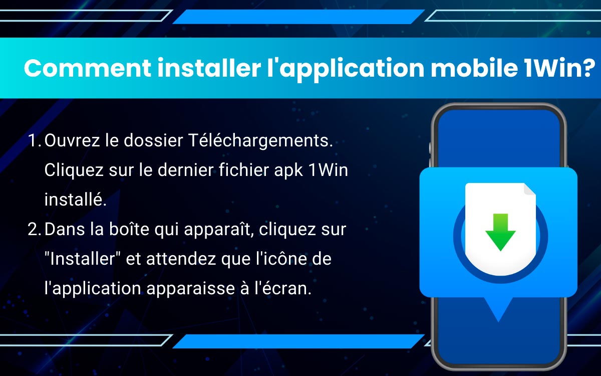 L'application 1Win bet apk peut être installée en quelques minutes. Une fois cela fait, vous pourrez l'utiliser pour parier, jouer aux machines à sous, et suivre les retransmissions de matchs. Voici comment télécharger 1Win sur Android :