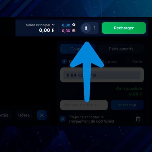 Une fois connecté avec succès, toutes les fonctionnalités et options du client PC 1Win seront à votre disposition.