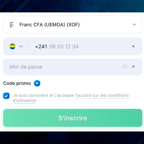 Complétez le formulaire d'inscription sur 1Win.