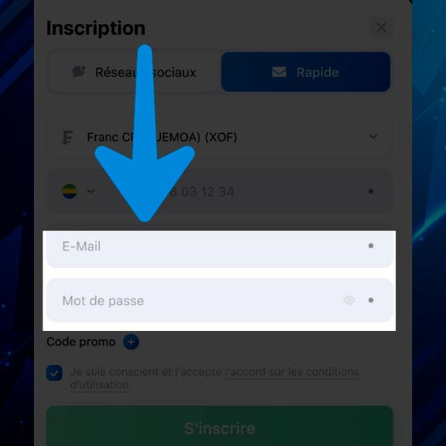Indiquez le montant souhaité (au minimum 3 000 XAF) ;