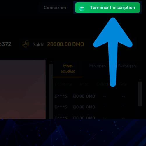 Cliquez sur le lien d'inscription sur 1Win