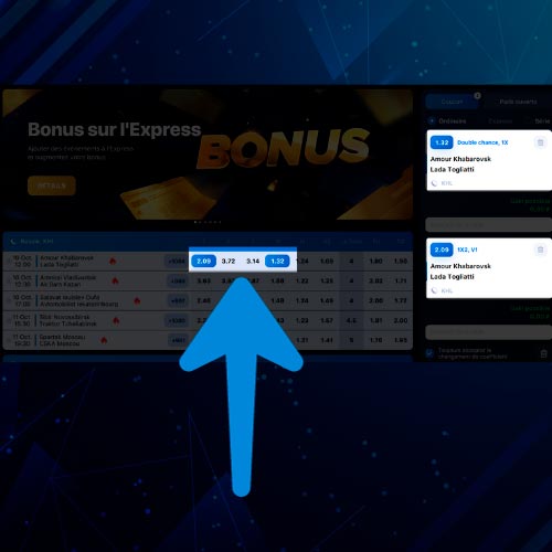 Sélectionnez le marché de votre choix sur 1Win.