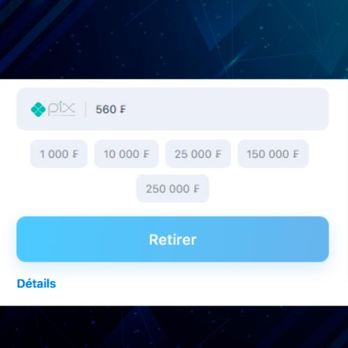Choisissez le montant exact que vous souhaitez transférer depuis votre compte 1Win ;